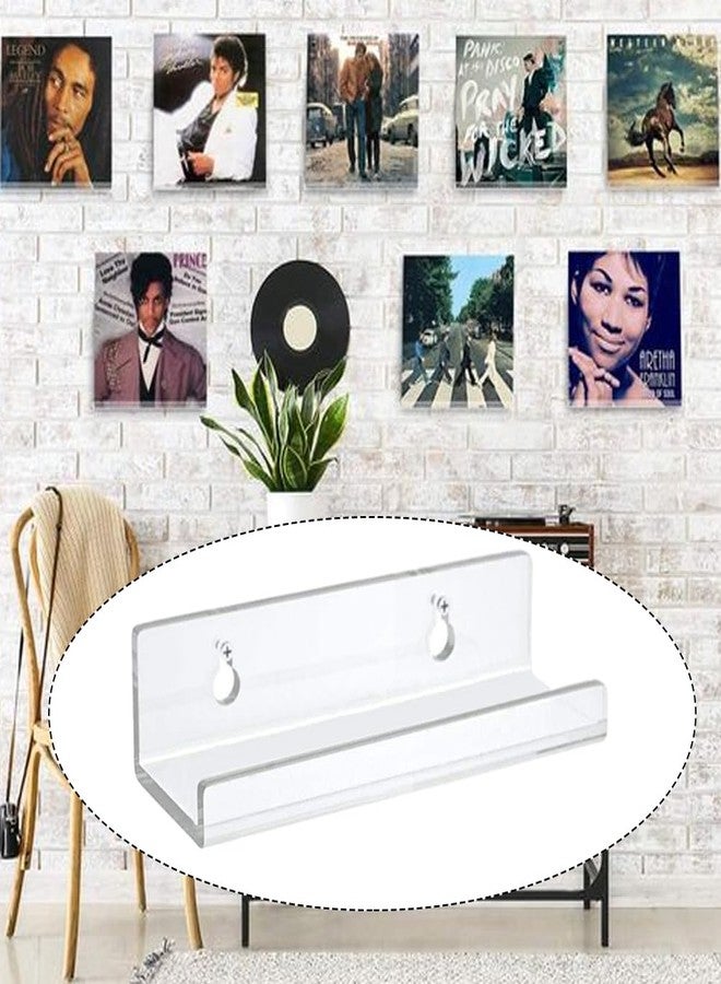 Restynic 12-Pack 4-Inch Clear Vinyl Record Shelf, Space-Saving & Easy Install, Floating Acrylic Display Racks, Perfect for Vinyl Albums, CDs, Books & Pictures - Image 2
